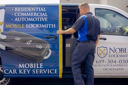Noble Locksmith tech and his van